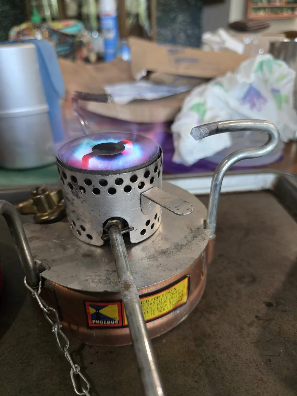 Vintage Phoebus 725 Pocket Camp Stove Complete Kit w/ Original Tin Papers parts